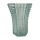 Art deco vase in turquoise blue transparent glass