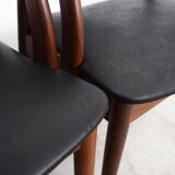 Ensemble de quatre chaises en teck, design danois, années 1970, fabricant : Orte Mobelfabrik