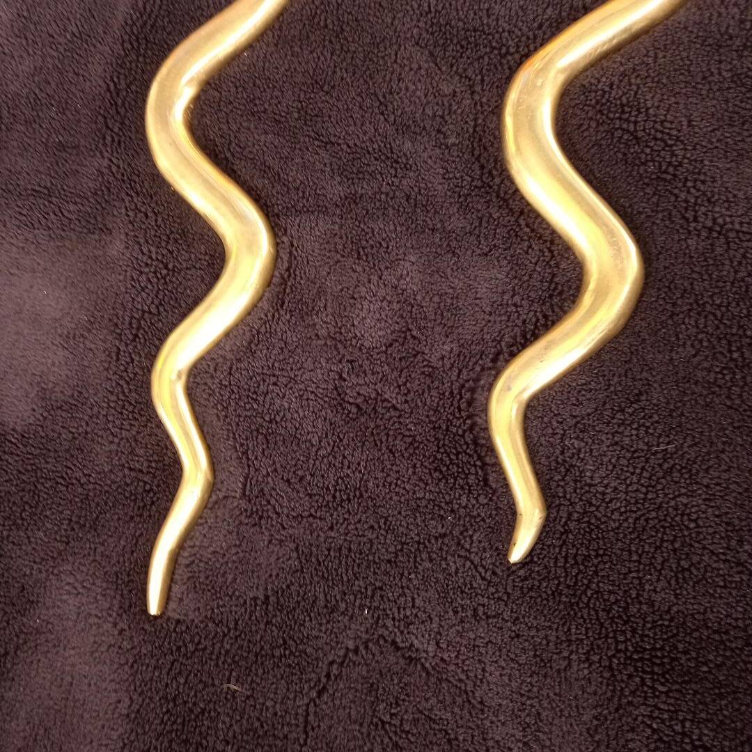 2 large bronze snake cobra wall lights mid century decor candle holder