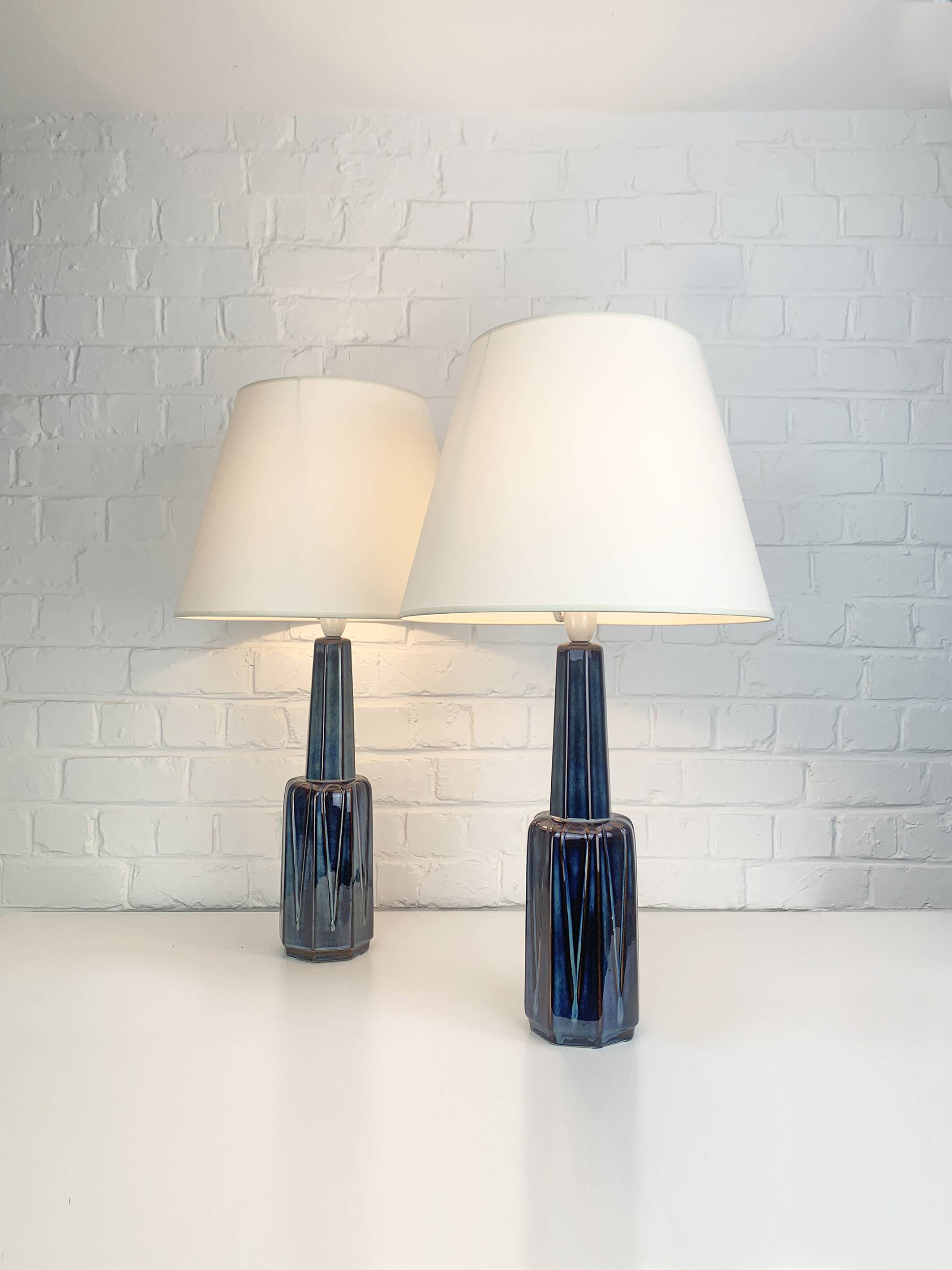 Pair of Einar Johansen ceramic table lamps, Soholm, Denmark, 1960s