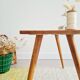 Antique coffee table with compass legs