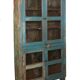 Old showcase in original blue patina Burmese teak