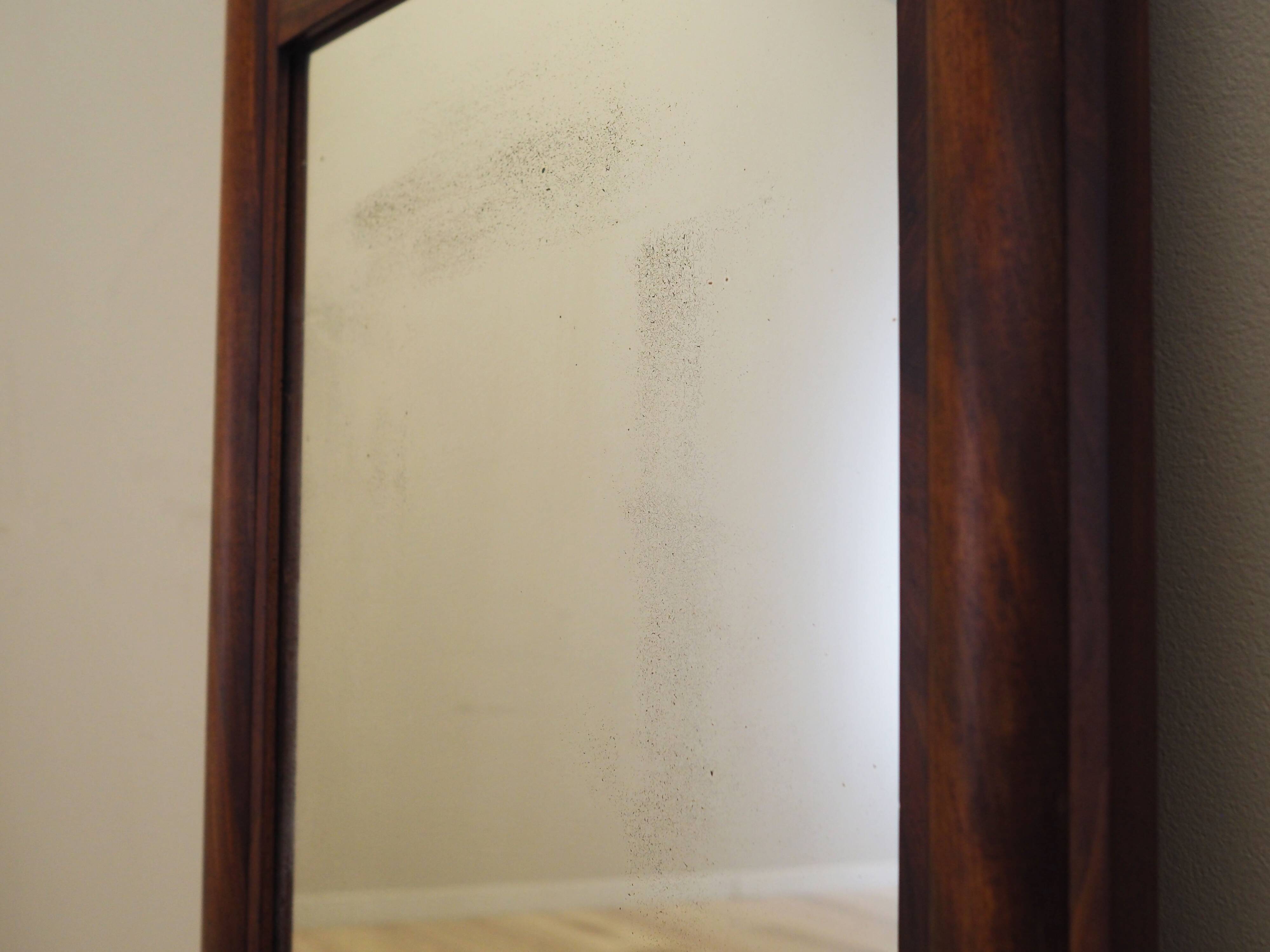 Mirror in wooden frame, Danish design, 1970s, production: Denmark