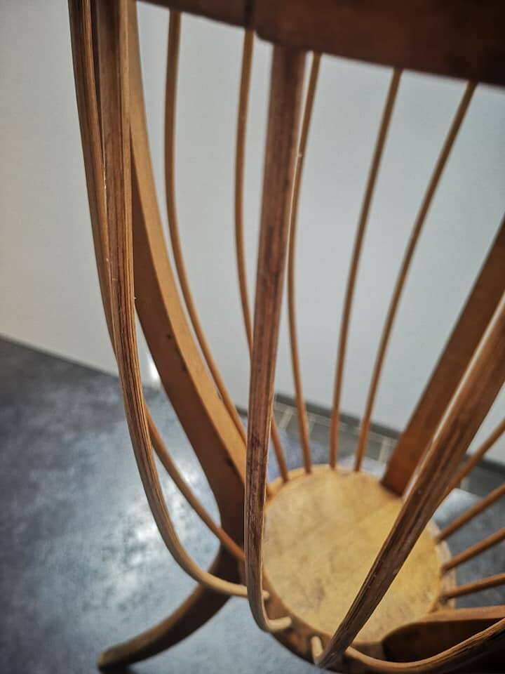 Former worker basket serving piece of professional furniture fruit wood support early 1900