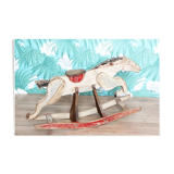 Cheval à bascule en bois
