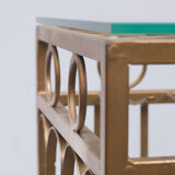 Gold metal wine rack or cocktail bar, 1950s, italy