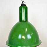 Industrial Soviet Green Enamel Pendant Lamp, 1960s