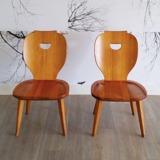 Ensemble de 2 chaises basses en pin par Carl Malmsten pour Svensk Fur 1950