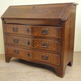 Piedmontese curved writing desk in marquetry