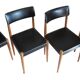 4 Chaises Scandinave Noires Années 50/60 Vintage