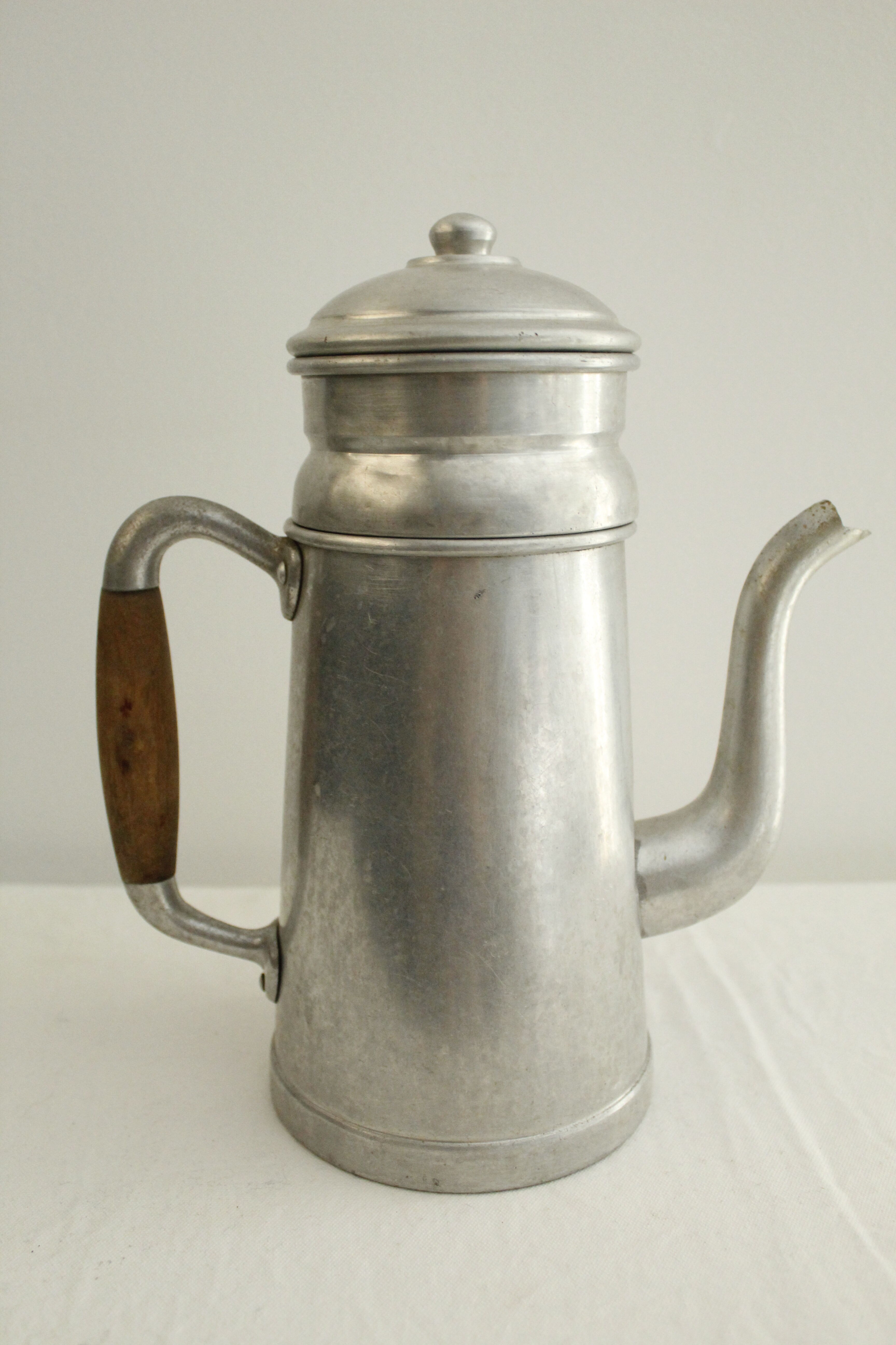Antique aluminum coffee maker