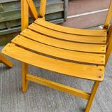 Pair of Clairitex France vintage garden armchairs from the 70s, solid wood