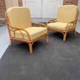 Pair of rattan armchairs