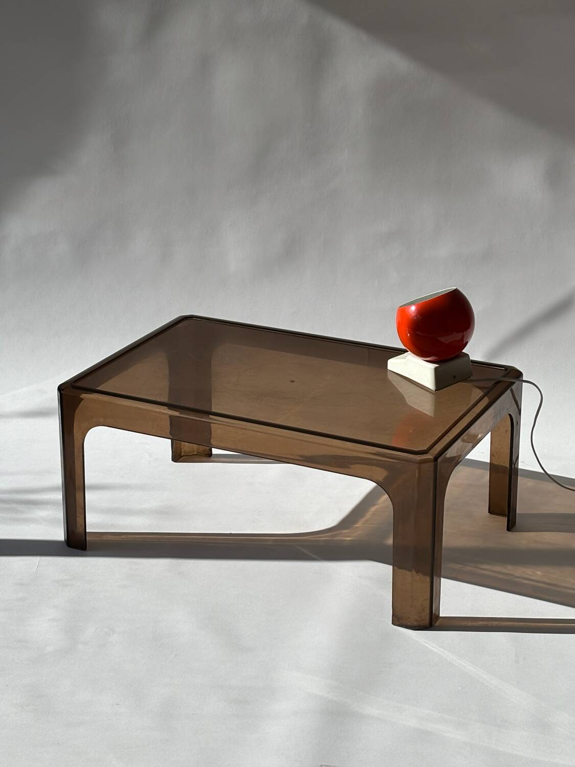 Smoked Plexiglas coffee table, Prisunic 1970