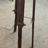 Tripod floor lamp in wood and adjustable brass