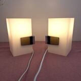 Pair of Allibert plexiglass night light wall lights, space age 70s design