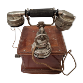 Wood phone, crank 1910 mahogany