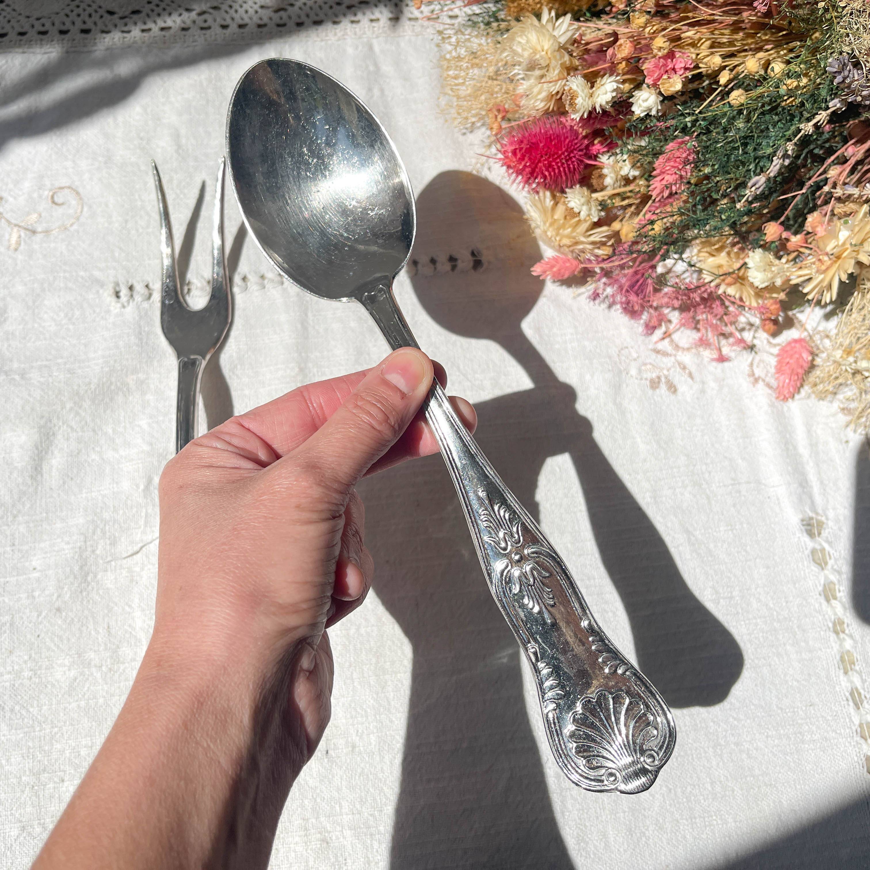 Vintage Rocaille style serving cutlery