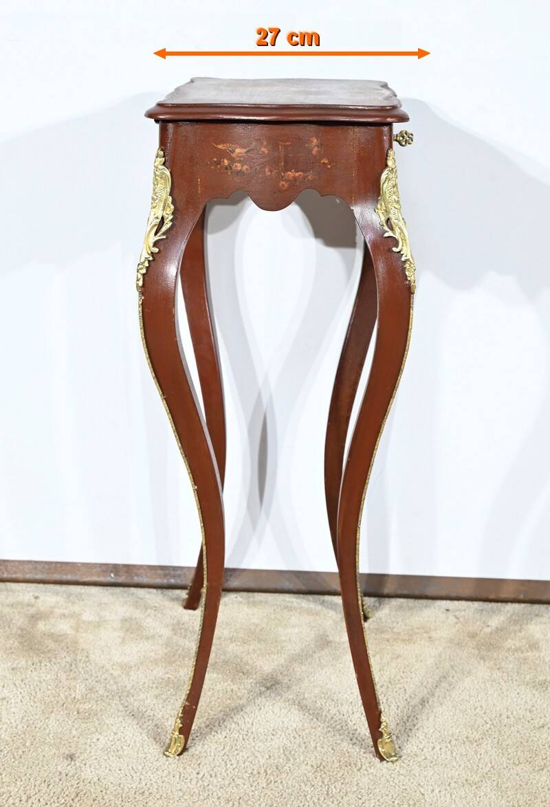 Small Table in Lacquered Wood, Louis XV Style – Late 19th Century