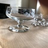 Lot champagne glasses and digestive glasses