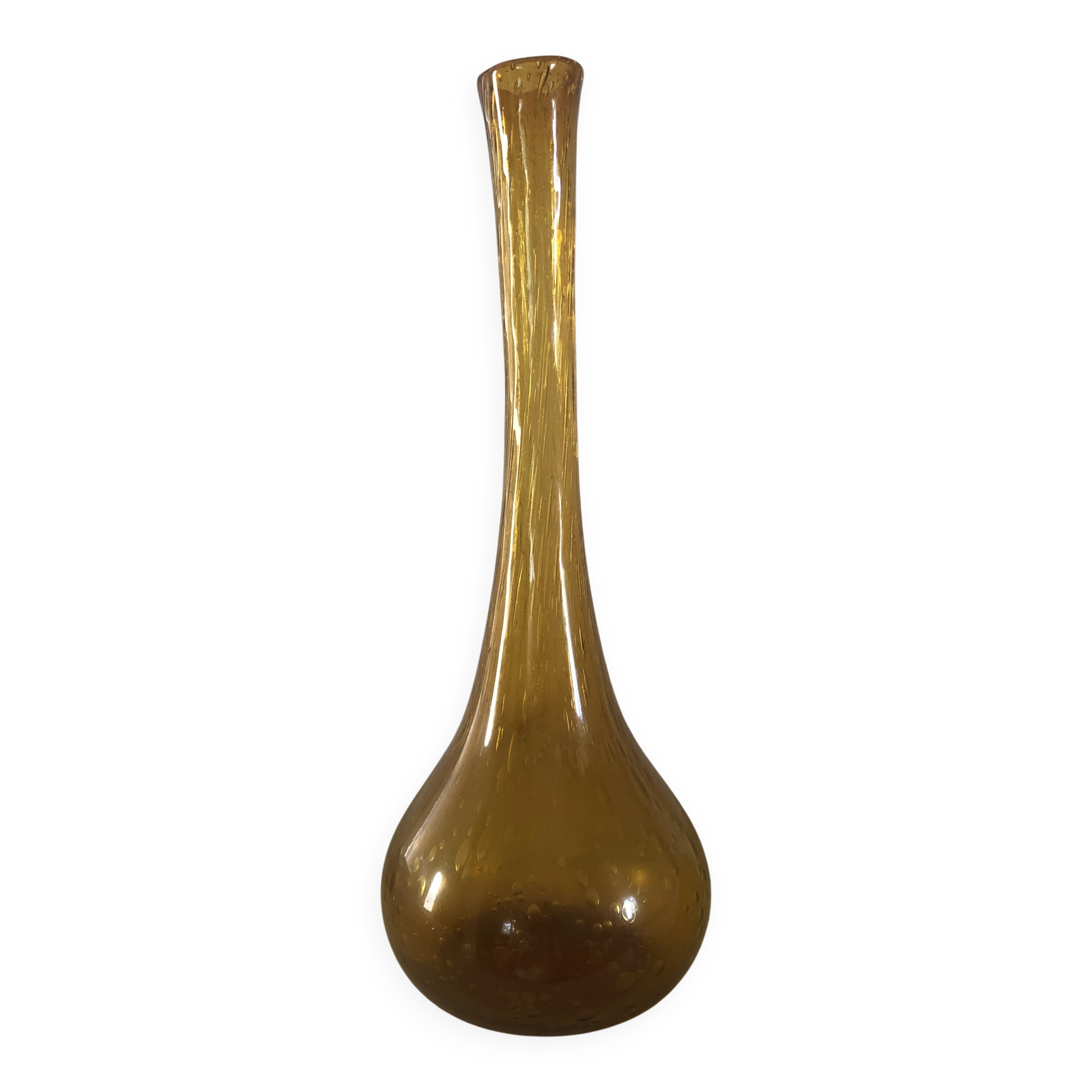 Vase soliflore en verre bullé