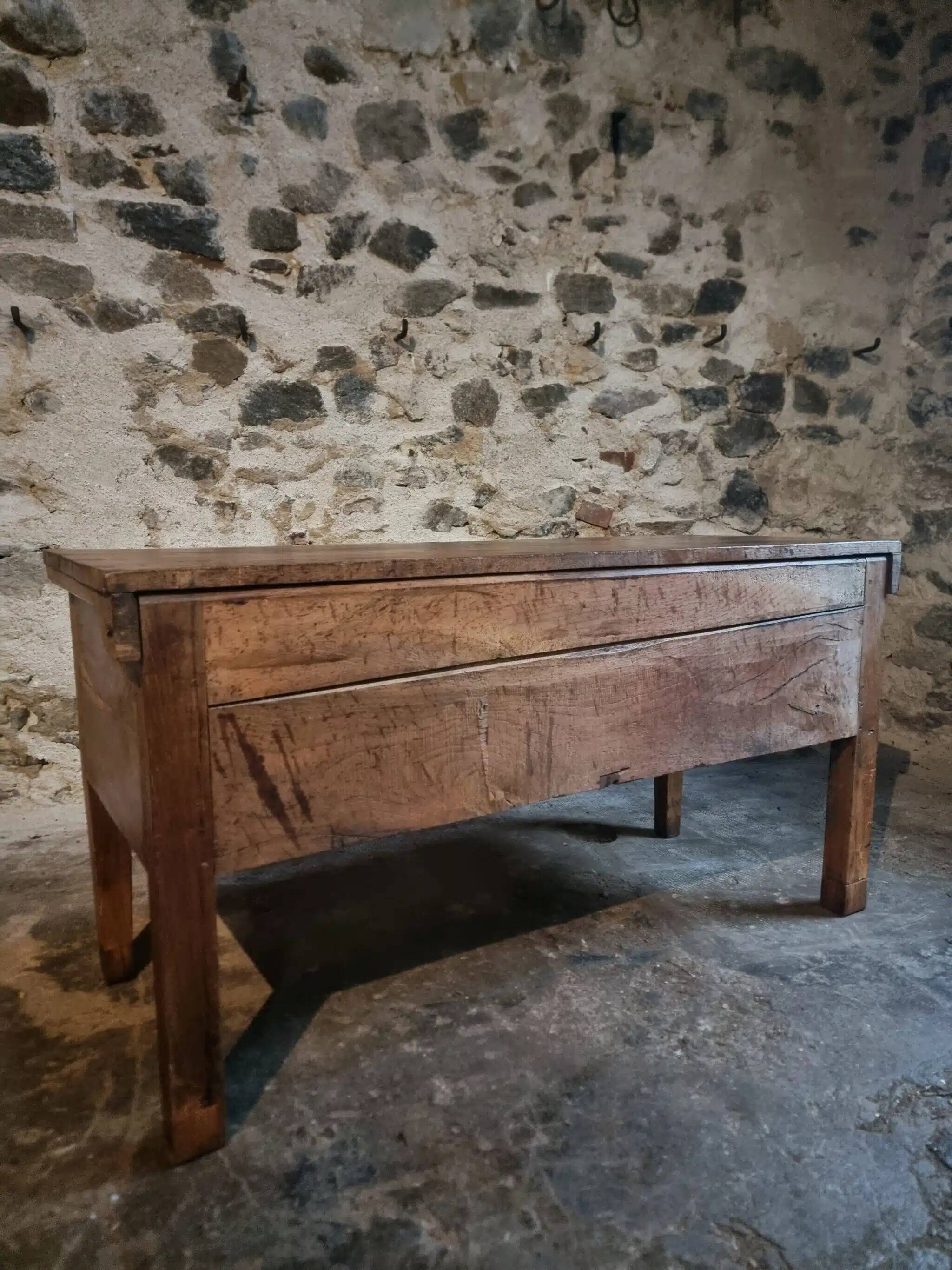 Old oak storage chest or flour bin