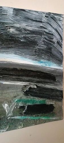 abstract oil painting on canvas by Simone Ciani, 80x50 cm