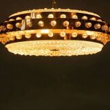 Midmod glass and brass suspension, Orrefors Sweden