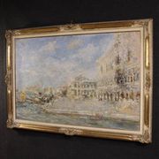 Great painting signed by Luigi Mantovani, View of Venice