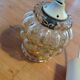Amber bubbled glass walker / vintage 60s-70s