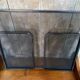 Fire screen fireplace screen black metal mesh 3 leaves vintage