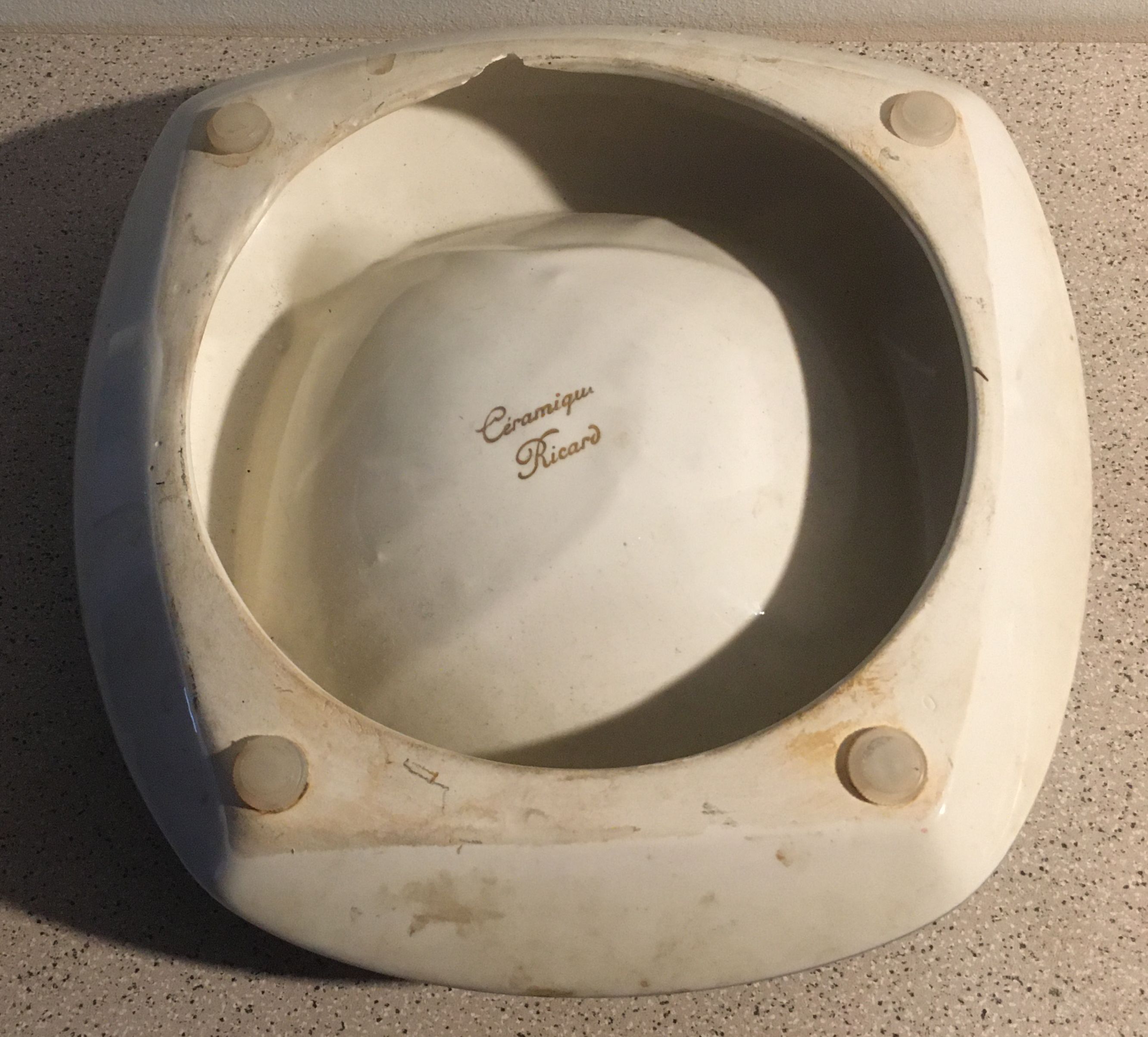 Ashtray "Ricard Anisette" ceramic 21x21cm