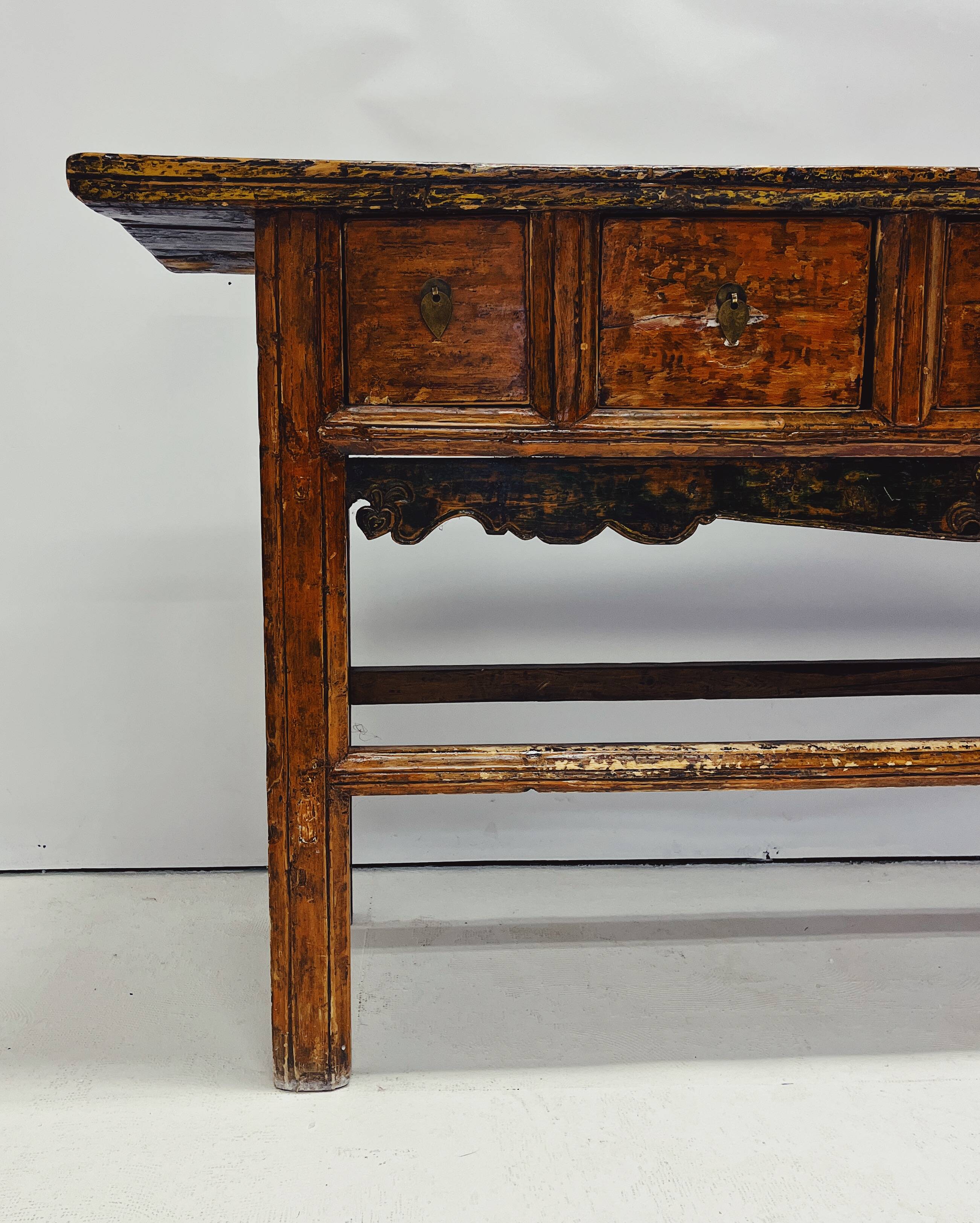 table console en bois ancien