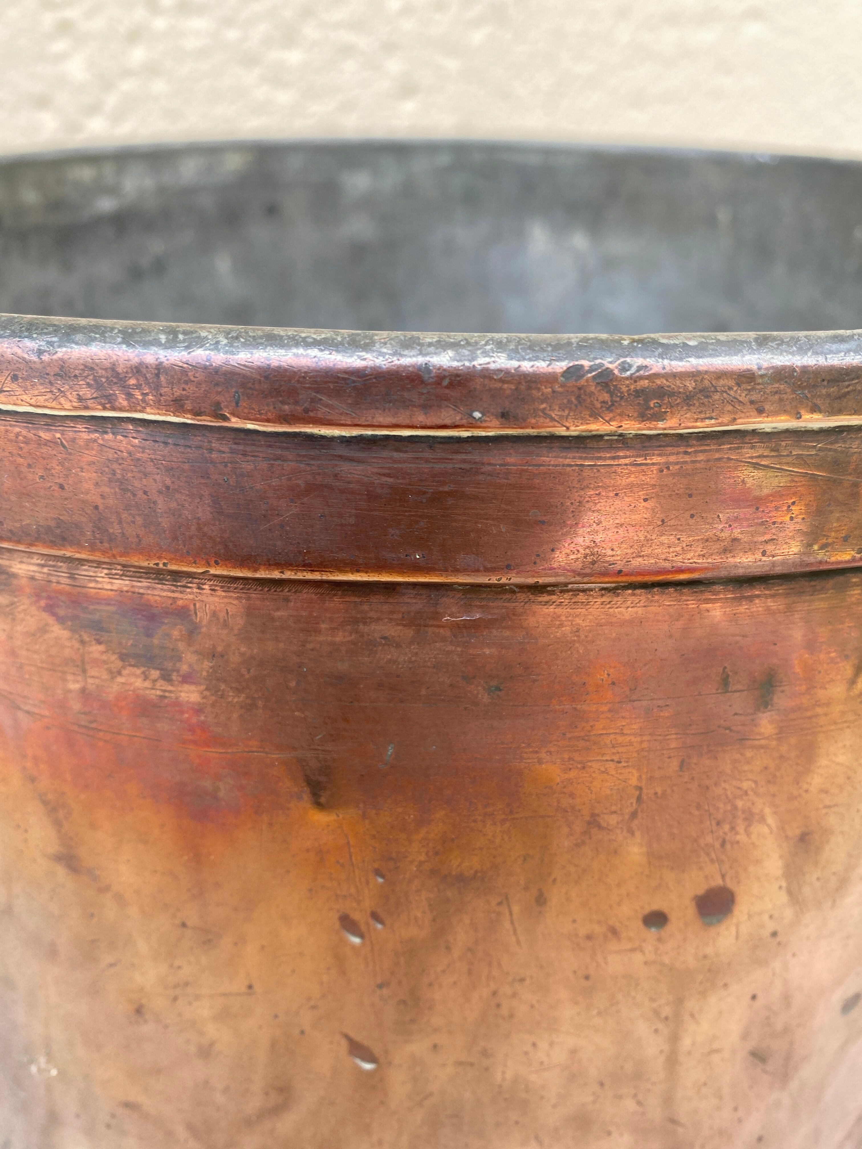 Large copper cauldron 19th