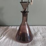 Set pitcher & decanter of plum color, faceted glass - Art Deco era 1920 / 1930