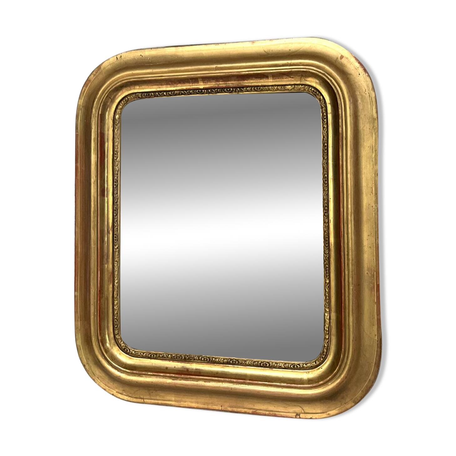 Antique mirror 42.5/36.5cm Louis-Philippe gilded with gold leaf, mercury