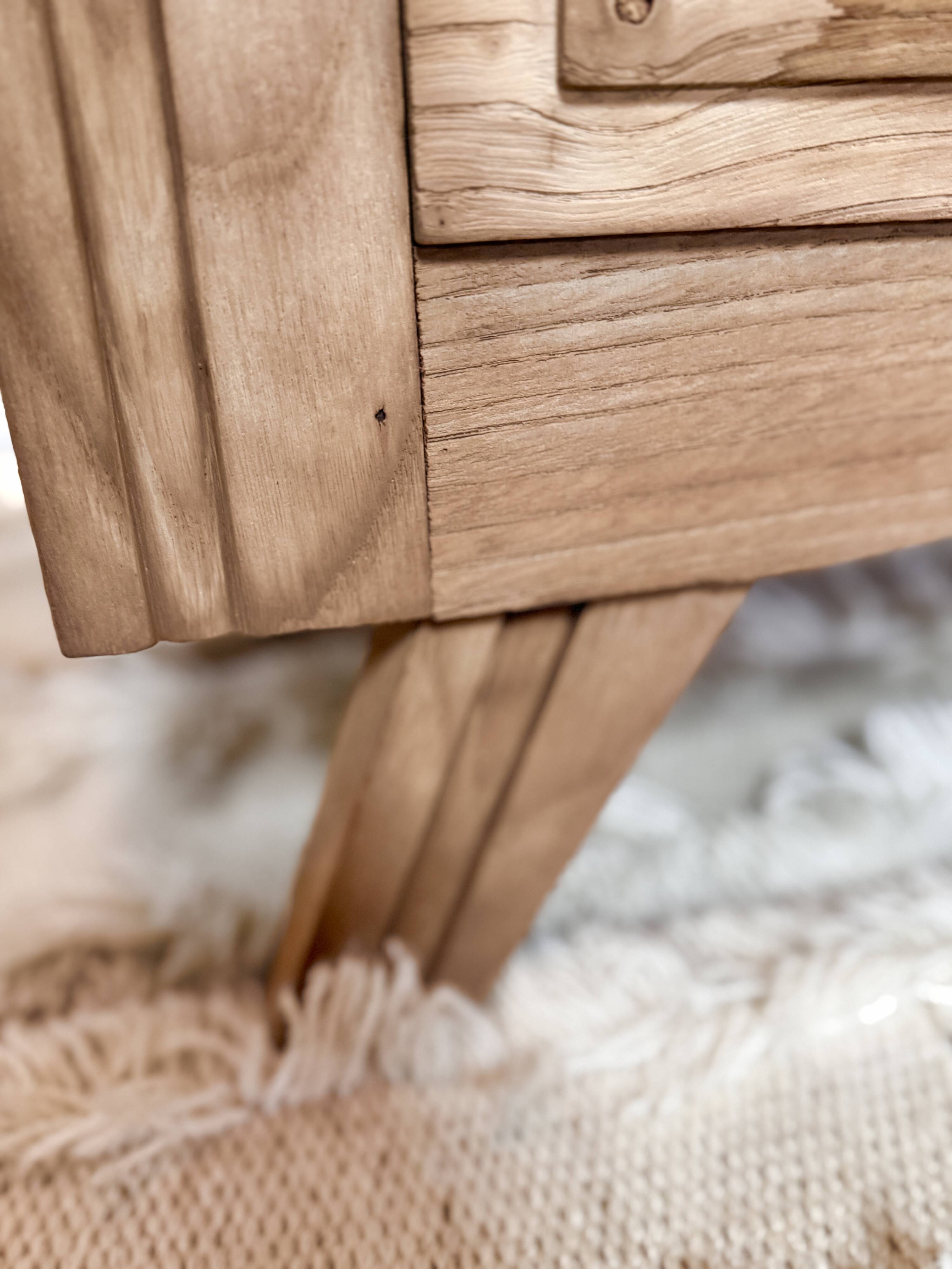 commode in sandblasted oak raw wood