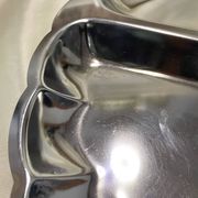 Plat inox forme feuille