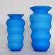 Pair of blue satin vases, vintage Murano glass