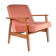 Fauteuil en velours rose designer M. Zielinski, années 1960, Pologne