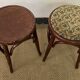 Paire de tabourets bas en bois courbé style "Thonet" vintage