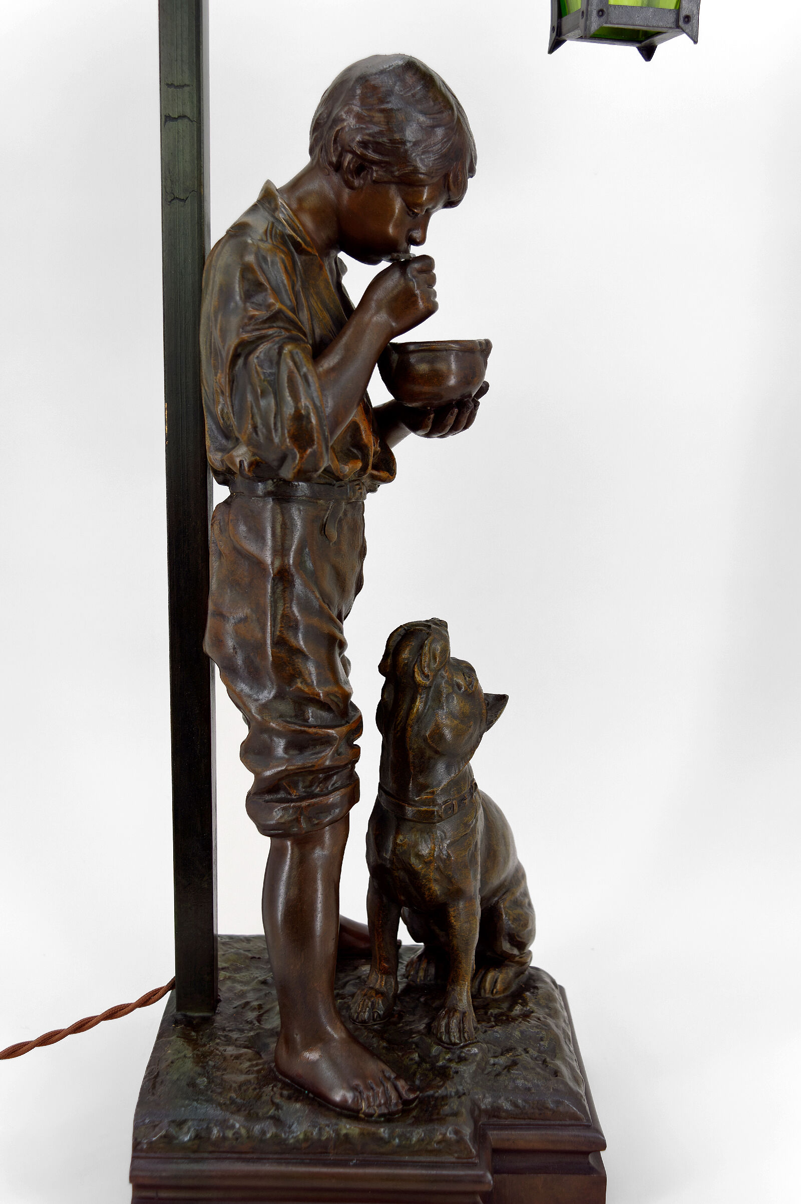 Lamp "La Bonne Soupe" by Victor Rousseau, Art Nouveau, circa 1900