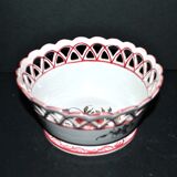 Openwork earthenware basket cup by Malicorne Emile Tessier