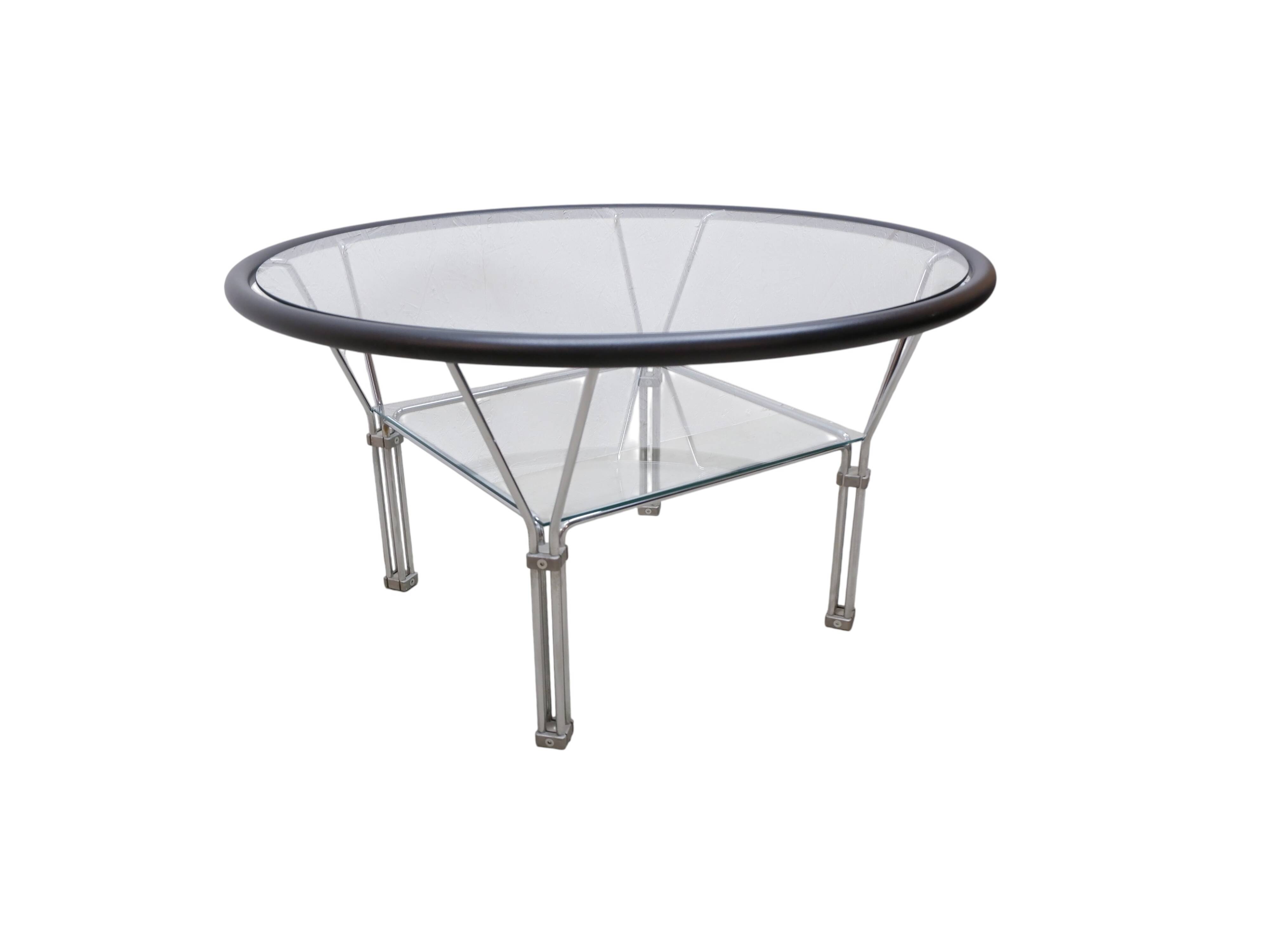Table basse en verre industriel des années 1970