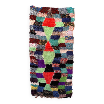 Colorful Boucherouite Moroccan rug - 90 x 187 cm