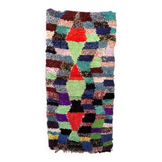 Colorful Boucherouite Moroccan rug - 90 x 187 cm