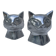 Pair of designer cat head bookends