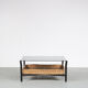 1960s Coffee table with wicker and smoked glass, Netherlands