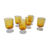 6 70's amber-coloured walking glasses