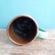 Handmade ceramic mug vase signed in enamelled terracotta